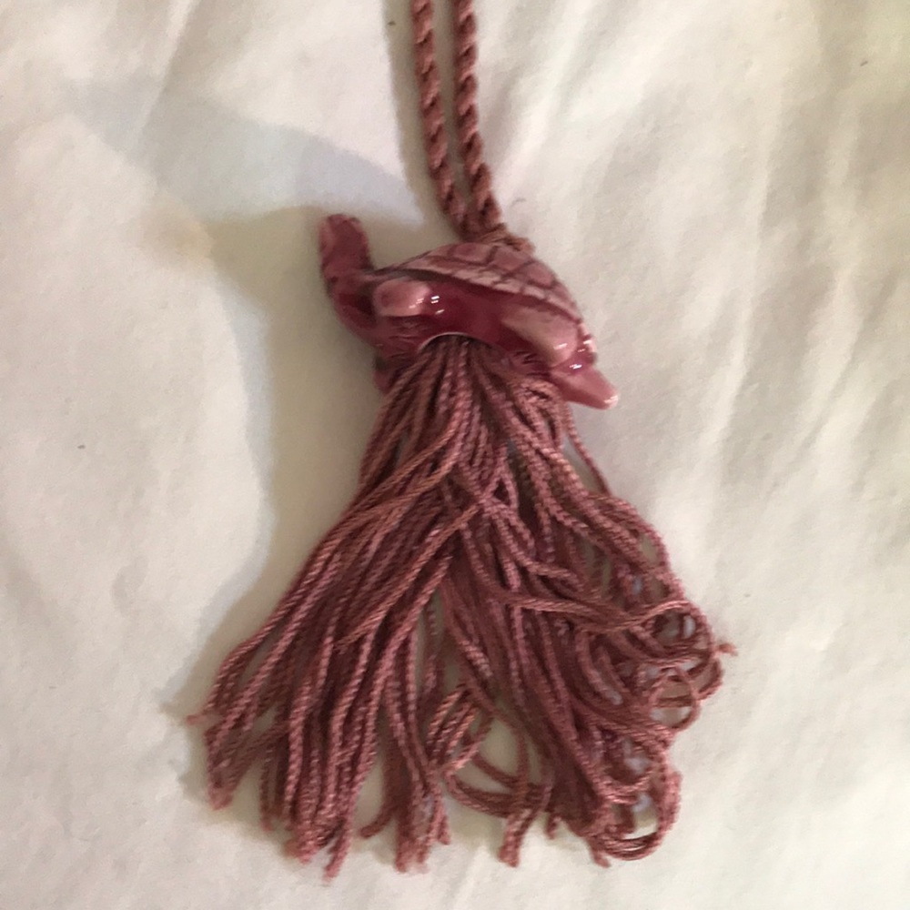 Anne Kleine signed and dated silk  and ceramic necklace.